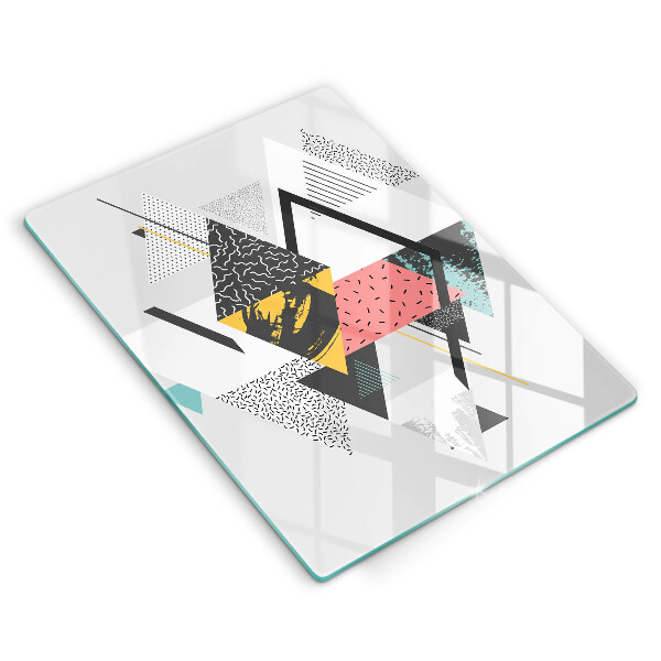 Zaščitna steklena plošča za štedilnik Abstraktni trikotniki