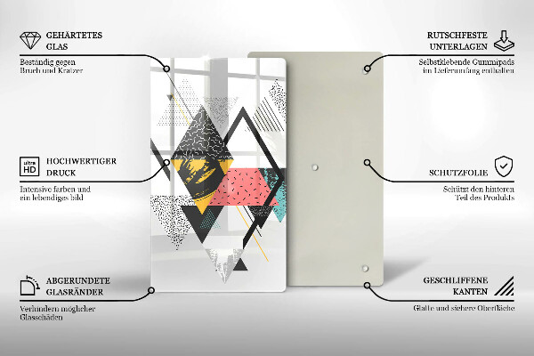 Zaščitna steklena plošča za štedilnik Abstraktni trikotniki