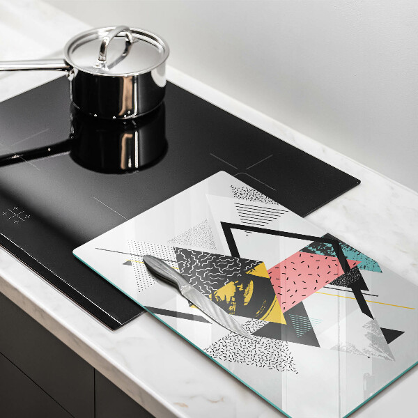 Zaščitna steklena plošča za štedilnik Abstraktni trikotniki