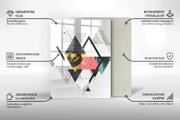 Zaščitna steklena plošča za štedilnik Abstraktni trikotniki