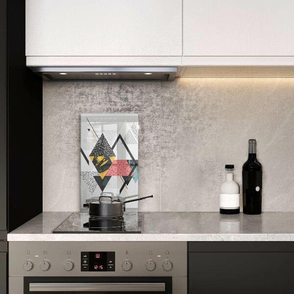 Zaščitna steklena plošča za štedilnik Abstraktni trikotniki