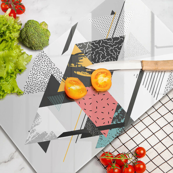 Zaščitna steklena plošča za štedilnik Abstraktni trikotniki