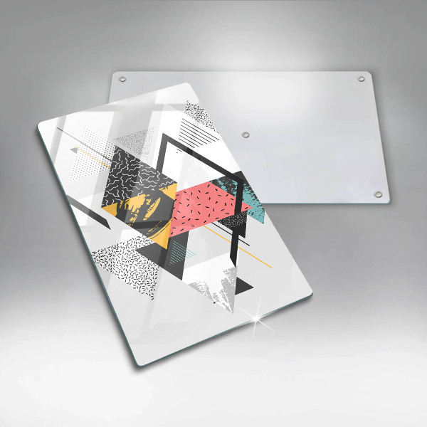 Zaščitna steklena plošča za štedilnik Abstraktni trikotniki