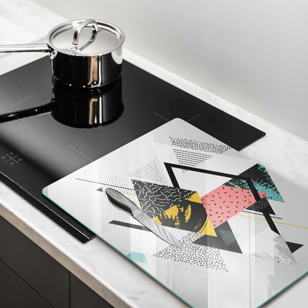 Zaščitna steklena plošča za štedilnik Abstraktni trikotniki