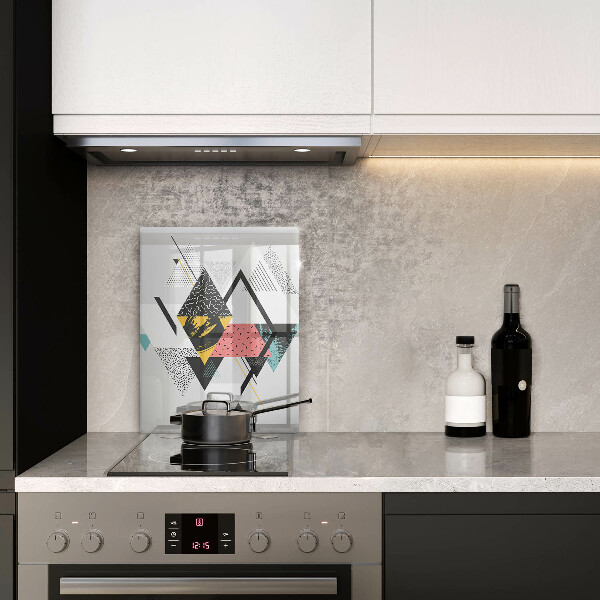 Zaščitna steklena plošča za štedilnik Abstraktni trikotniki