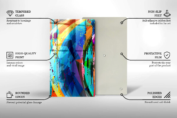 Zaščitna plošča za štedilnik Pisani barvni madeži