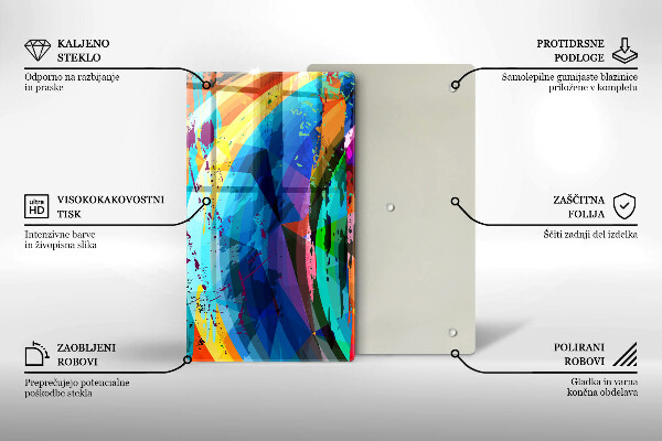 Zaščitna plošča za štedilnik Pisani barvni madeži