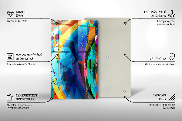 Zaščitna plošča za štedilnik Pisani barvni madeži