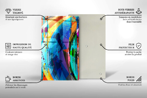 Zaščitna plošča za štedilnik Pisani barvni madeži