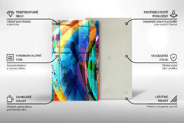 Zaščitna plošča za štedilnik Pisani barvni madeži