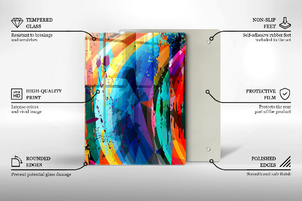 Zaščitna plošča za štedilnik Pisani barvni madeži