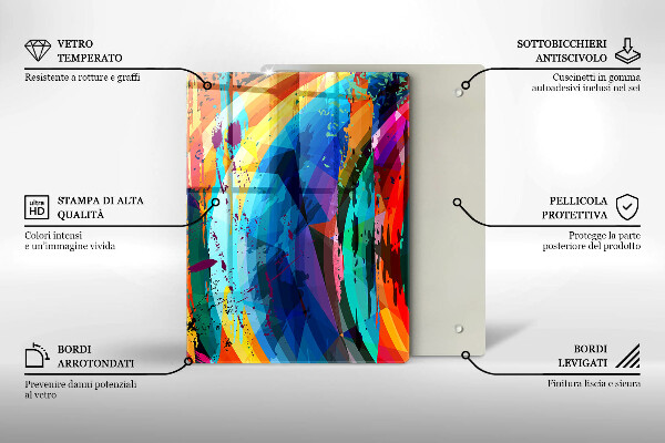 Zaščitna plošča za štedilnik Pisani barvni madeži