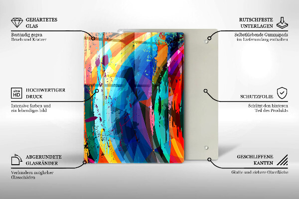 Zaščitna plošča za štedilnik Pisani barvni madeži