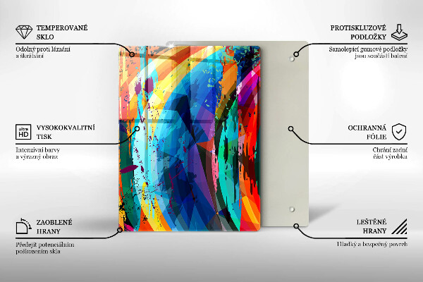Zaščitna plošča za štedilnik Pisani barvni madeži