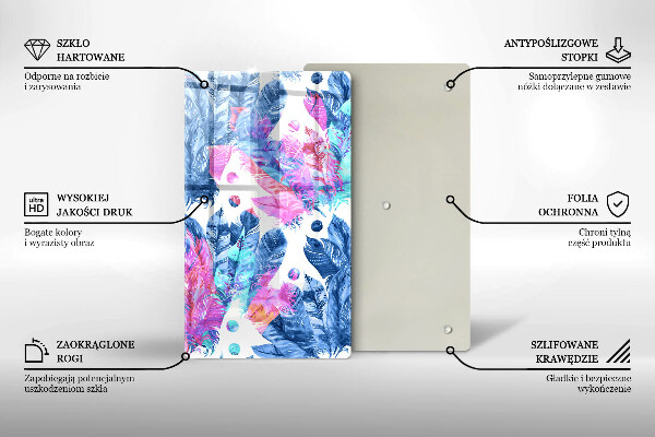 Zaščitna plošča za štedilnik Boho ilustracija perja