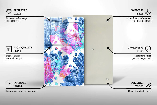 Zaščitna plošča za štedilnik Boho ilustracija perja