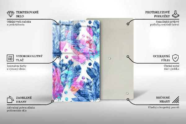 Zaščitna plošča za štedilnik Boho ilustracija perja