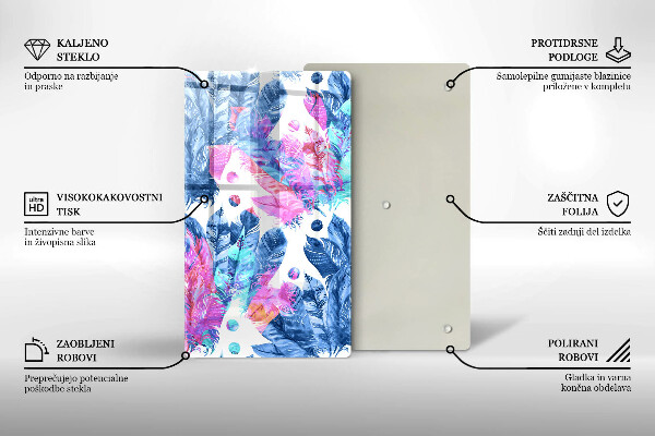 Zaščitna plošča za štedilnik Boho ilustracija perja