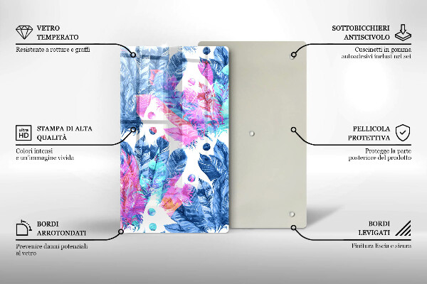 Zaščitna plošča za štedilnik Boho ilustracija perja