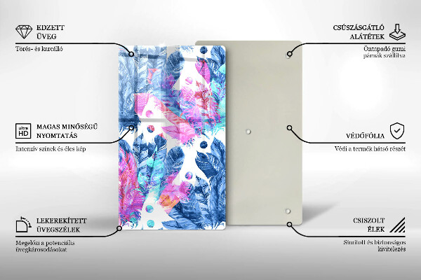 Zaščitna plošča za štedilnik Boho ilustracija perja