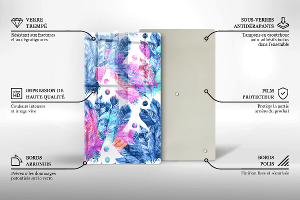 Zaščitna plošča za štedilnik Boho ilustracija perja