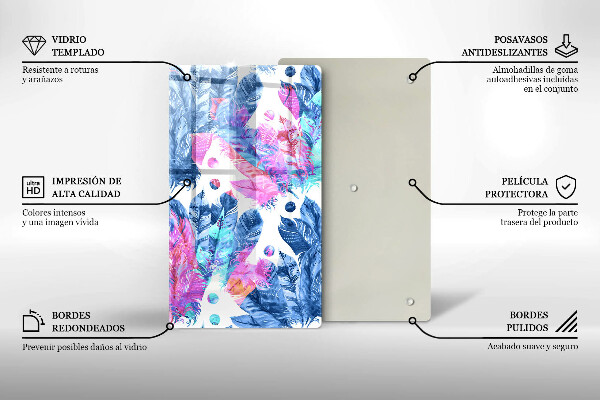 Zaščitna plošča za štedilnik Boho ilustracija perja