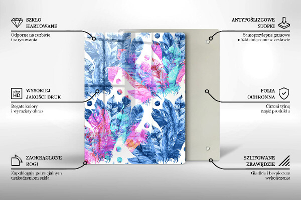 Zaščitna plošča za štedilnik Boho ilustracija perja