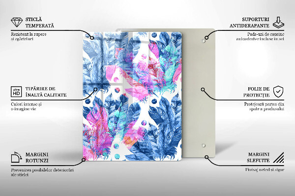 Zaščitna plošča za štedilnik Boho ilustracija perja