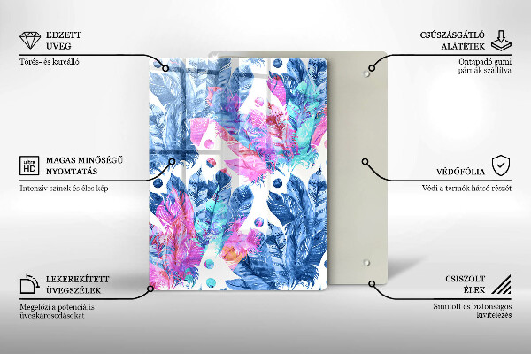 Zaščitna plošča za štedilnik Boho ilustracija perja