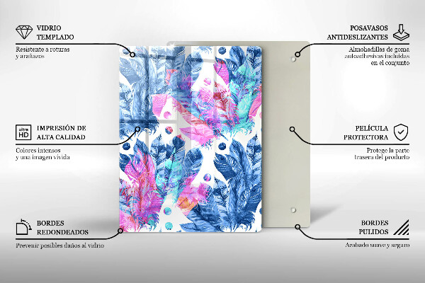 Zaščitna plošča za štedilnik Boho ilustracija perja