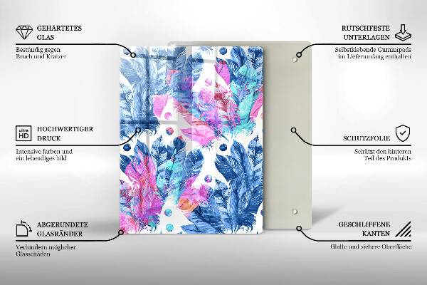 Zaščitna plošča za štedilnik Boho ilustracija perja