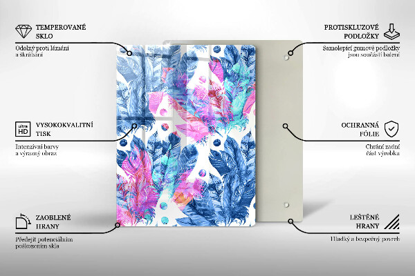 Zaščitna plošča za štedilnik Boho ilustracija perja