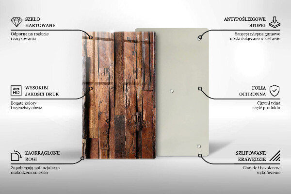 Zaščitna steklena plošča za štedilnik Dekorativne lesene plošče