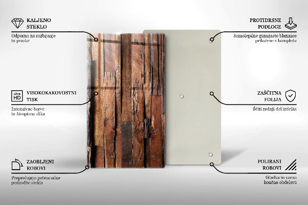 Zaščitna steklena plošča za štedilnik Dekorativne lesene plošče