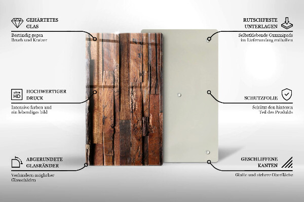 Zaščitna steklena plošča za štedilnik Dekorativne lesene plošče