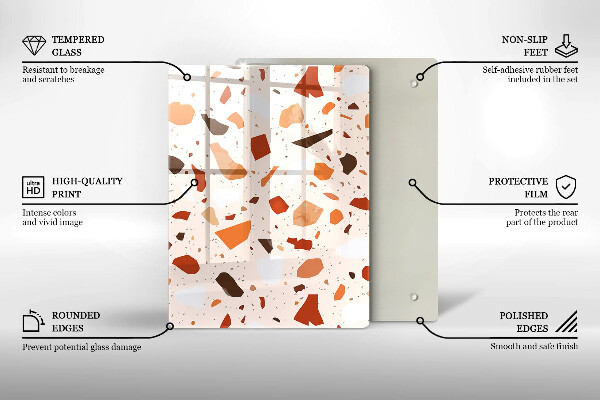 Zaščitna plošča za štedilnik Dekorativna kamenina