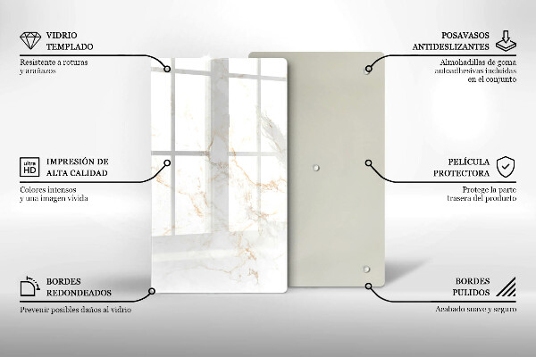 Zaščitna steklena plošča za štedilnik Eleganten marmorni kamen