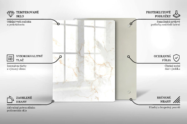 Zaščitna steklena plošča za štedilnik Eleganten marmorni kamen