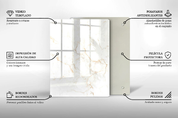 Zaščitna steklena plošča za štedilnik Eleganten marmorni kamen