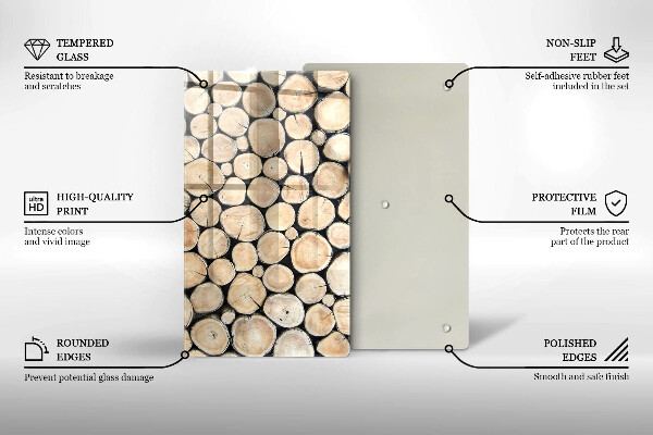 Zaščitna plošča za štedilnik Lesena debla
