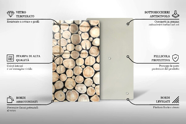 Zaščitna plošča za štedilnik Lesena debla