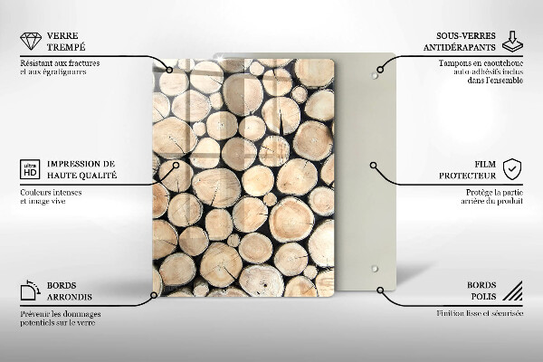 Zaščitna plošča za štedilnik Lesena debla