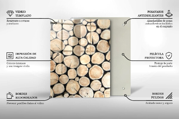 Zaščitna plošča za štedilnik Lesena debla