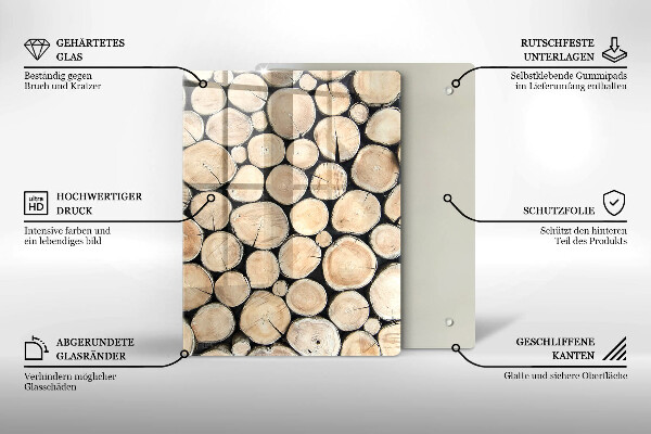 Zaščitna plošča za štedilnik Lesena debla