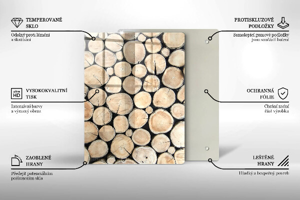 Zaščitna plošča za štedilnik Lesena debla