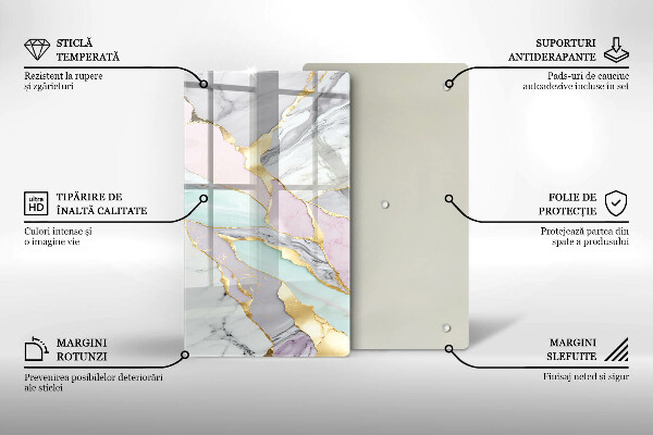 Zaščitna plošča za štedilnik Pastelni marmor