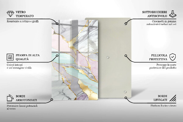 Zaščitna plošča za štedilnik Pastelni marmor