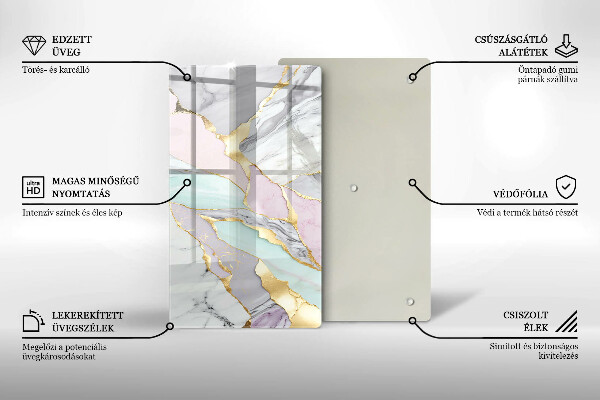 Zaščitna plošča za štedilnik Pastelni marmor
