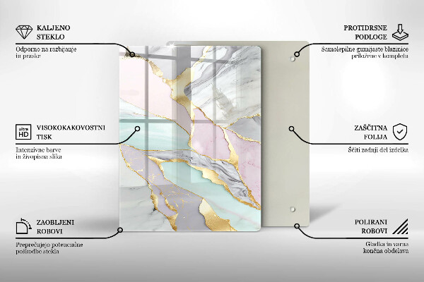 Zaščitna plošča za štedilnik Pastelni marmor