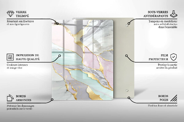 Zaščitna plošča za štedilnik Pastelni marmor